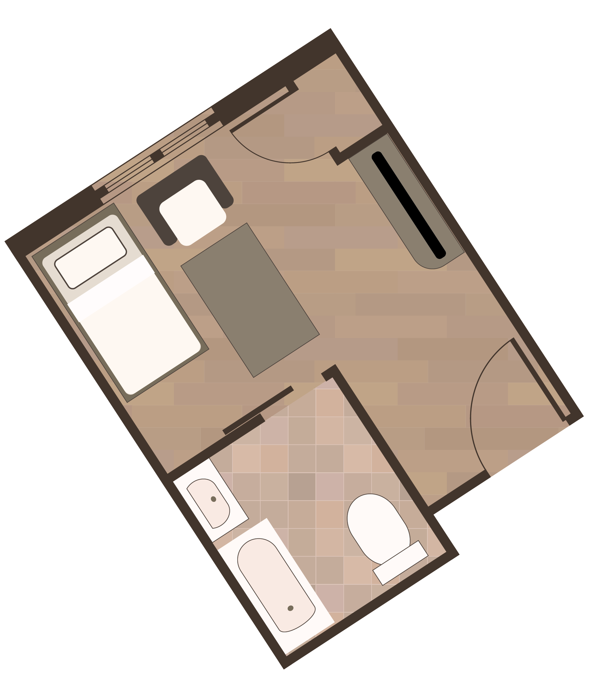 2d representation of a resident room at Legacy Estate